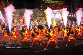 Cérémonie d’ouverture du 9e Festival international des arts martiaux traditionnels, à Gia Lai, le 2 août. Photo : VNA