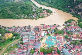 Le typhon Yagi, qui a touché terre le 7 septembre 2024 dans le Nord du Vietnam, a provoqué des inondations massives dans plusieurs localités. Photo: VNA