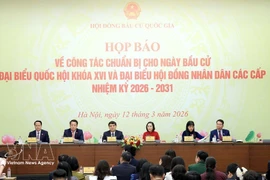 Le Conseil électoral national (CEN) a tenu une conférence de presse le 12 mars concernant les préparatifs des élections de la 16e législature de l’Assemblée nationale et des Conseils populaires de tous les échelons pour le mandat 2026-2031. Photo : VNA