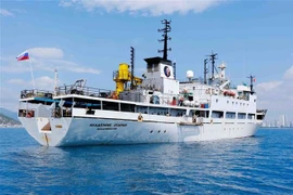 Le navire de recherche russe Akademik Oparin à Khanh Hoa. Photo: VNA