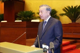 Le secrétaire général du Parti, Tô Lâm, lors de la conférence nationale, à Hanoi, le 16 septembre. Photo : baochinhphu.vn