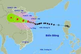 Localisation et trajectoire du typhon Kajiki.