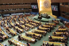Vue de la session plénière visant à élire les membres du Conseil des droits de l'homme des Nations Unies pour le mandat 2026-2028. Photo: VNA