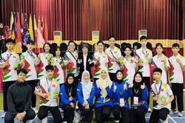 L'équipe vietnamienne de pencak silat. Le Vietnam s’illustre en athlétisme et en pencak silat aux Jeux scolaires de l'ASEAN 2025 à Brunei. Photo : bvhttdl.gov.vn