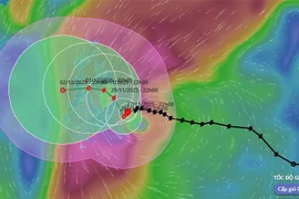 Le typhon Koto devrait s'affaiblir le 28 novembre avant de se diriger vers les côtes du Centre du Vietnam. Photo : VNDMS