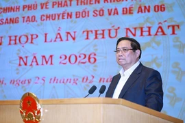 Le Premier ministre Pham Minh Chinh s’exprime lors de la première réunion de 2026 du Comité directeur gouvernemental sur le développement scientifique et technologique, l’innovation, la transformation numérique et le Projet 06. Photo : VNA