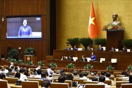 La ministre de l'Intérieur, Pham Thi Thanh Trà, prend la parole pour expliquer et clarifier un certain nombre de questions soulevées par les députés concernant le projet de loi. Photo: VNA