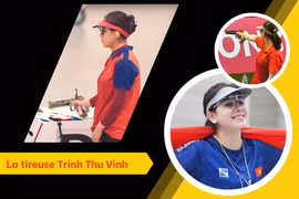 La tireuse Trinh Thu Vinh. Photo: VNA