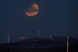 Une éclipse lunaire transforme la Lune près de la capitale australienne, Canberra, le 14 mars 2025. Photo : AFP/VNA