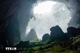 La grotte de Son Doong, dans la province de Quang Binh, possède son propre système climatique avec des jungles, des rivières et des nuages. Photo: VNA