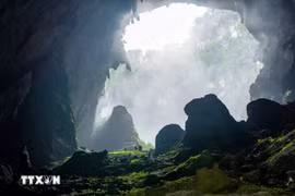 La grotte de Son Doong, dans la province de Quang Binh, possède son propre système climatique avec des jungles, des rivières et des nuages. Photo: VNA