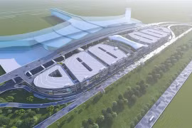 Vue en perspective du projet de parking de l’aéroport de Long Thành, dans la province de Dông Nai (Sud). Photo : Coteccons