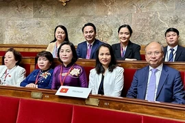 La délégation vietnamienne à la 50e session de l’Assemblée parlementaire de la Francophonie (APF 50). Photo : VNA