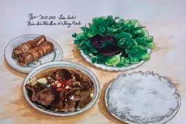 Une peinture de Thu Hang dans le projet de carnet de croquis « Saveurs de Hanoi».