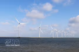 Parc éolien de la centrale éolienne de Duyên Hai, dans le quartier de Truong Long Hoa, province de Vinh Long (Sud). Photo : VNA