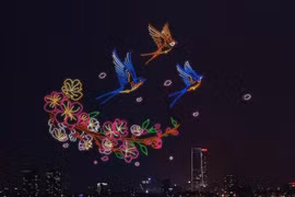 Au menu du spectacle figureront les drones présentant des images des hirondelles et des fleurs d'abricot et de pêcher accueillant le printemps. Photo: NDEL