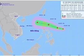 Une dépression tropicale se développe au-dessus des eaux à l'est de Luzon et devrait s'intensifier d'ici deux jours. Photo : NCHMF