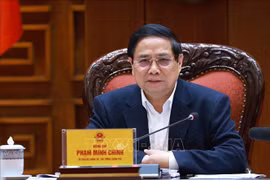 Le Premier ministre Pham Minh Chinh lors de la conférence de la permance du Comité du Parti du gouvernement, à Hanoi, le 9 mars. Photo: VNA