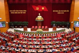 Vue du 14e plénum du 13e Comité central du Parti communiste du Vietnam (PCV). Photo : VNA