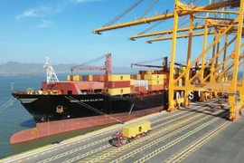 Le navire MSC Makalu III transportait 484 conteneurs de marchandises importées, soit 829 EVP (équivalents vingt pieds). Photo : NDEL