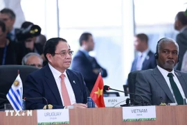 Le Premier ministre Pham Minh Chinh s’exprime lors d’une session de haut niveau tenue le 7 juillet sur l’environnement, la COP30 et la santé mondiale dans le cadre du Sommet élargi des BRICS 2025 à Rio de Janeiro. Photo : VNA