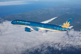 Un avion en vol de Vietnam Airlines. Photo : Vietnam Airlines