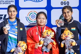 Nguyên Thyy Trang remporte la médaille d’or pour le Vietnam aux Championnats d’Asie de tir à la carabine et au pistolet 2026, en Inde, le 9 février. Photo: Page de fans Sports du Vietnam