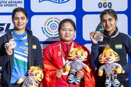 Nguyên Thyy Trang remporte la médaille d’or pour le Vietnam aux Championnats d’Asie de tir à la carabine et au pistolet 2026, en Inde, le 9 février. Photo: Page de fans Sports du Vietnam