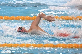 Le nageur vietnamien Nguyên Huy Hoàng a remporté le 1 500 m nage libre masculin lors des 11es Championnats d’Asie de natation avec un temps de 15 min 15 s 01. Photo : dantri.com.vn
