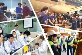 Cours de travaux pratiques à l’Université des sciences et technologies de Hanoï. Photo : USTH