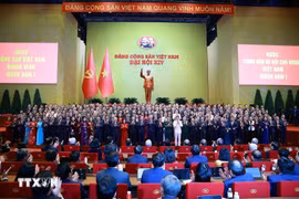 Séance de clôture du 14e Congrès national du Parti communiste du Vietnam. Photo: VNA