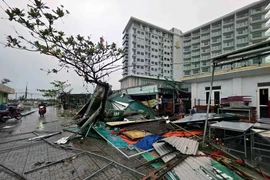 Des centaines de maisons ont été détruites et endommagées dans la province de Hà Tinh après le passage du typhon Kajiki. Photo: VNA