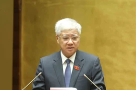 Le membre du Politburo, membre du Comité central du Parti et président du Comité central du Front de la Patrie du Vietnam, Dô Van Chiên, devant l’Assemblée nationale, le 20 octobre. Photo : VNA
