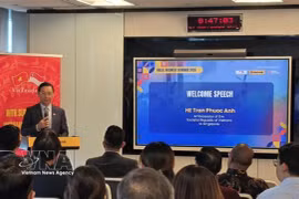 L'ambassadeur vietnamien à Singapour, Trân Phuoc Anh, prend la parole lors du séminaire. Photo : VNA