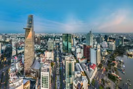 Vue de la ligne d'horizon de Hô Chi Minh-Ville. Photo : VNA