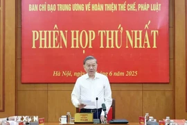 Le secrétaire général du Parti Tô Lâm s’exprime lors de la réunion du comité central de pilotage pour le perfectionnement des institutions et des lois, à Hanoi, le 5 juin. Photo : VNA