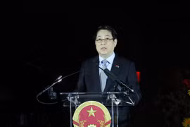 Le président Luong Cuong, s'exprime lors de la cérémonie marquant le 80e anniversaire de la Fête nationale du Vietnam à New York, le 22 septembre. Photo : VNA