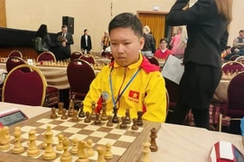 Nguyên Nam Kiêt en compétition au FIDE World Cadet & Youth Rapid & Blitz Championship 2025, en cours à Rhodes, en Grèce. Photo: Equipe sportive du Vietnam
