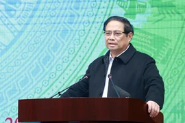 Le Premier ministre Pham Minh Chinh lors de la conférence récapitulative sur le travail financier et budgétaire en 20204 et le déploiement des tâches pour 2025, à Hanoi, le 31 décembre. Photo: VNA