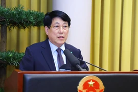 Le président Luong Cuong lors de la réunion de fin d’année du Bureau présidentiel, à Hanoi, le 31 décembre. Photo: VNA