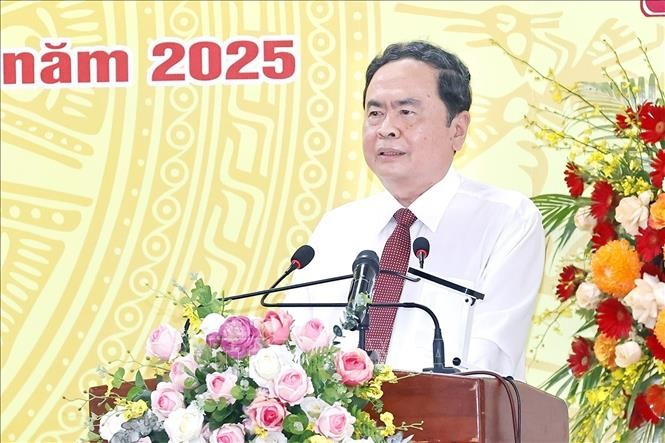 Le président de l'Assemblée nationale, Trân Thanh Mân, s'exprime au Congrès. Photo: VNA