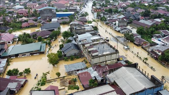 Zone inondée dans la province d'Aceh, en Indonésie, le 27 novembre 2025. Photo : Xinhua/VNA