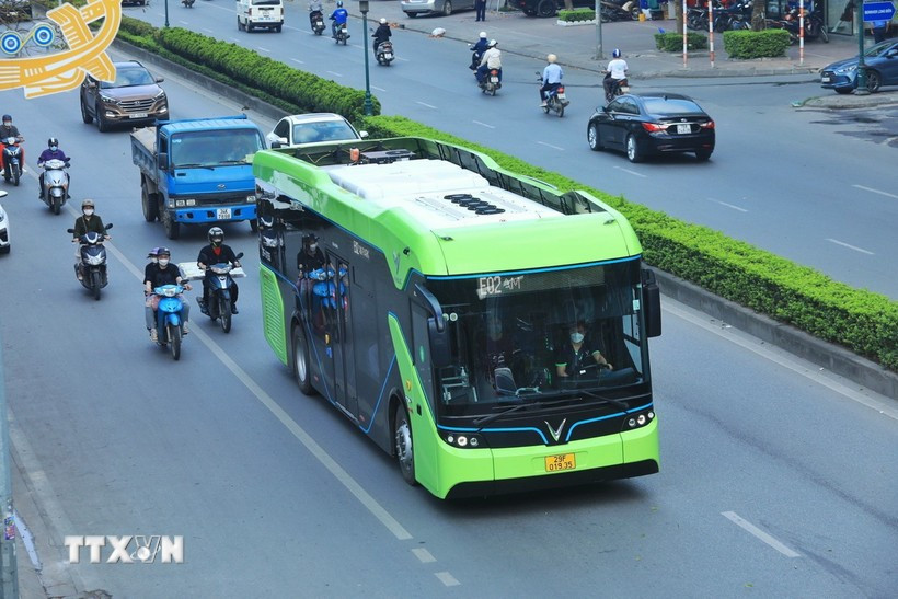 Un bus électrique. Photo: VNA