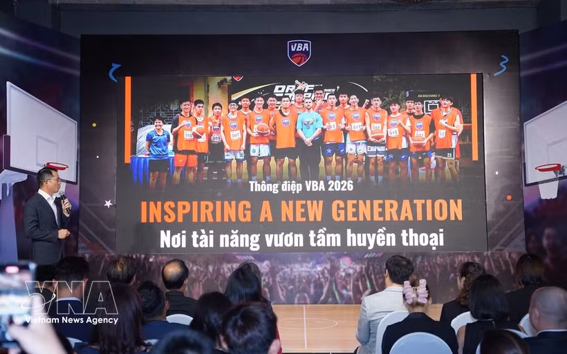 Cérémonie de lancement de l’édition 2026 de l’Association vietnamienne de basket-ball, le 31 mars à Hô Chi Minh-Ville. Photo : VNA