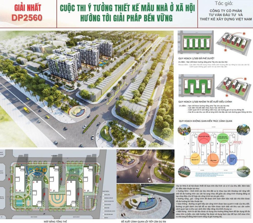 L'un des projets lauréats du concours de conception de logements sociaux durables. Photo : https://baomoi.com/