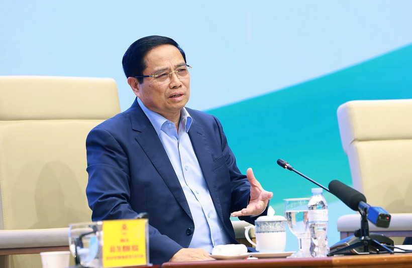 Le Premier ministre Pham Minh Chinh s'exprime au 7e Dialogue avec les agriculteurs, le 10 décembre à Hanoï. Photo: VNA