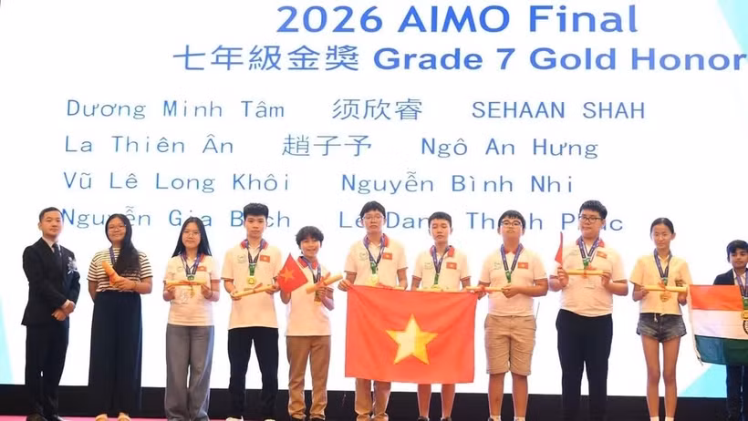 La délégation vietnamienne remporte plus de 200 distinctions lors de l'AIMO 2026. Photo : comité d'organisation