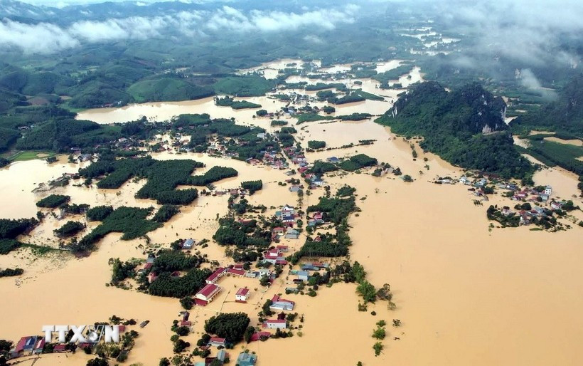 Inondations dans la commune de Van Nham, province de Lang Son. Photo : VNA