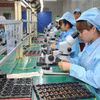 Contrôle de la qualité des produits avant leur expédition chez Vietonic, dans la zone industrielle de Dinh Tram, province de Bac Ninh. Photo : VNA