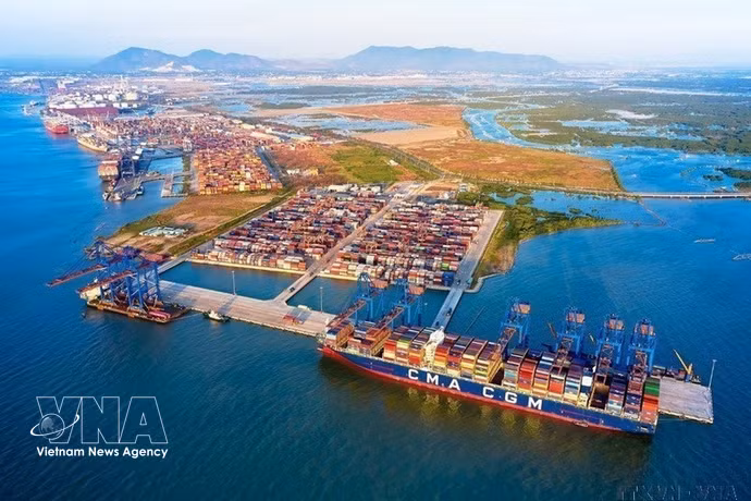 Le port international Gemalink de Ba Ria Vung Tau est un port maritime stratégique pour l'industrie, le commerce et l'intégration mondiale. Photo : VNA